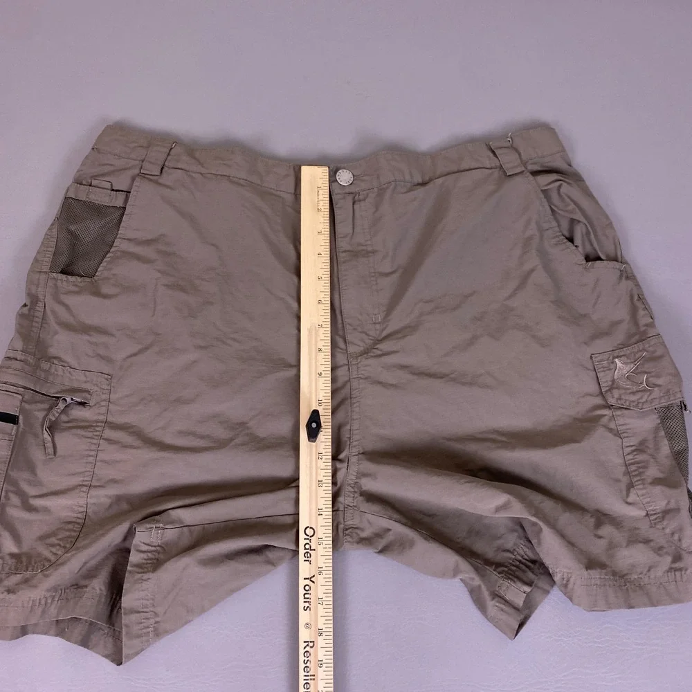 Reel Legends Cargo Shorts Men's Size 42 Performance Khaki Tan Nylon Fishing New